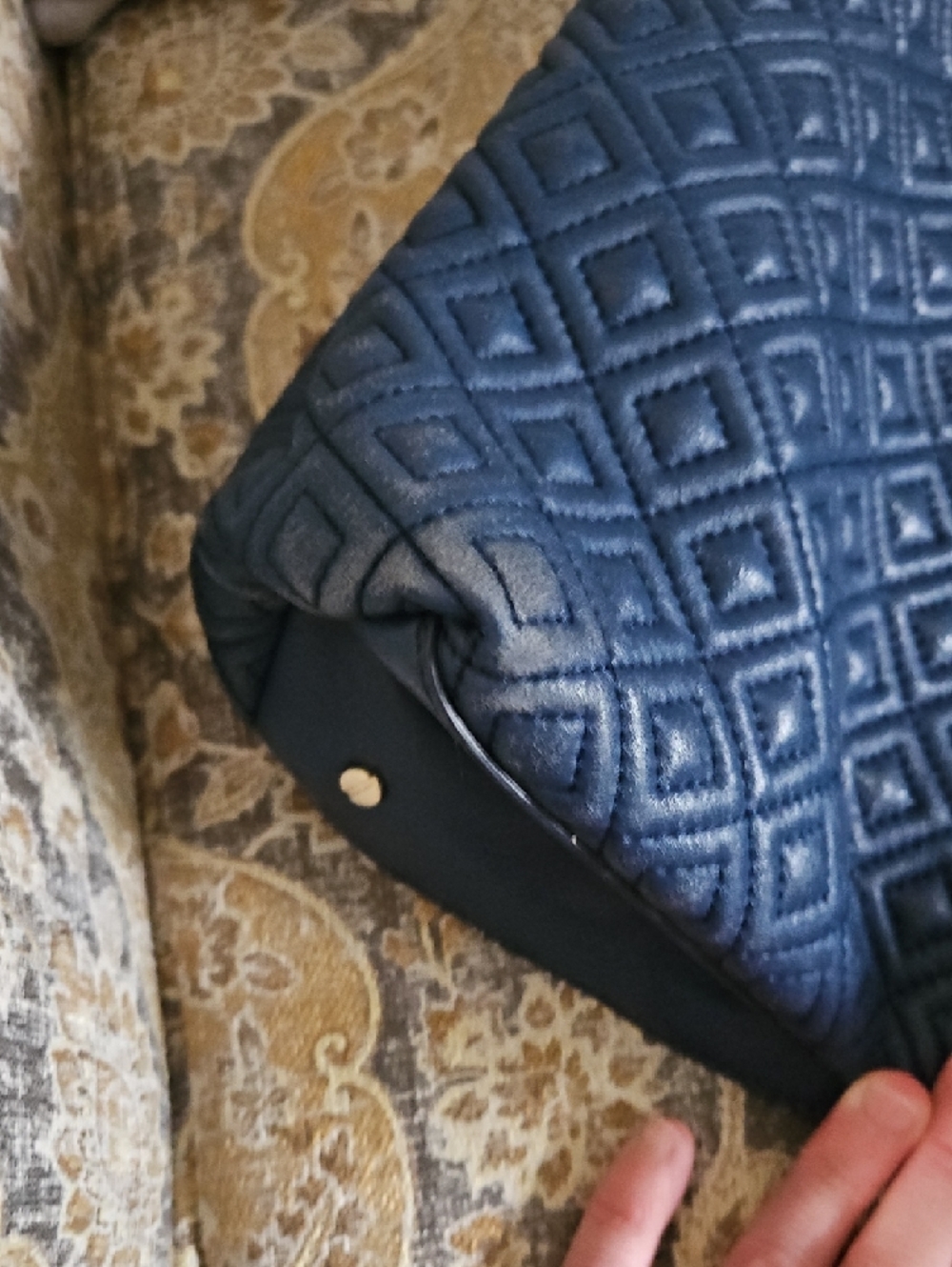Tory Burch Quilted Navy Leather Chain-Handle Shoulder Bag - Picture 12 of 12